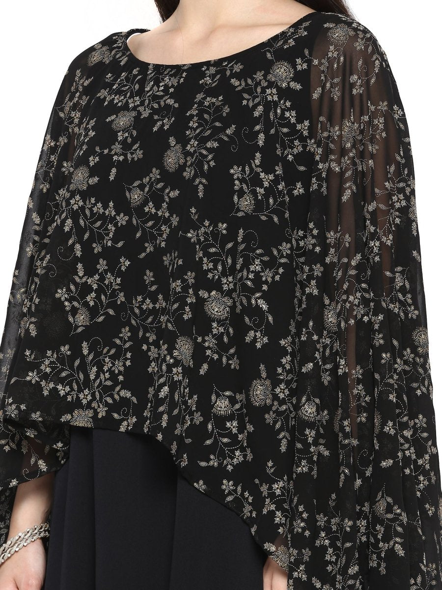 Ahalyaa Women Black Printed Anarkali Beautiful Kurta