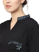 Thumbnail for Ahalyaa Women Black & Green Solid Kurta with Harem Pants