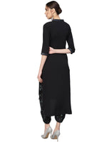 Thumbnail for Ahalyaa Women Black & Green Solid Kurta with Harem Pants