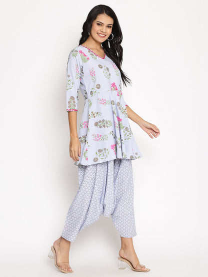 Ahalyaa Beautiful Crepe Printed Top With Harem Pant - Distacart