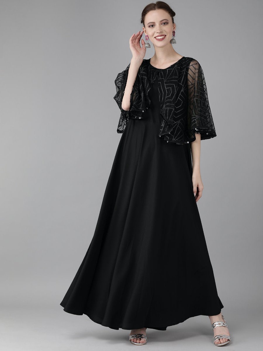 Ahalyaa Women Cap Style Beautiful Long Dress - Distacart