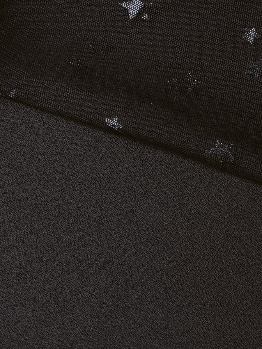 Ahalyaa Women Black Star Foil Print Angrakha Anarkali Kurta