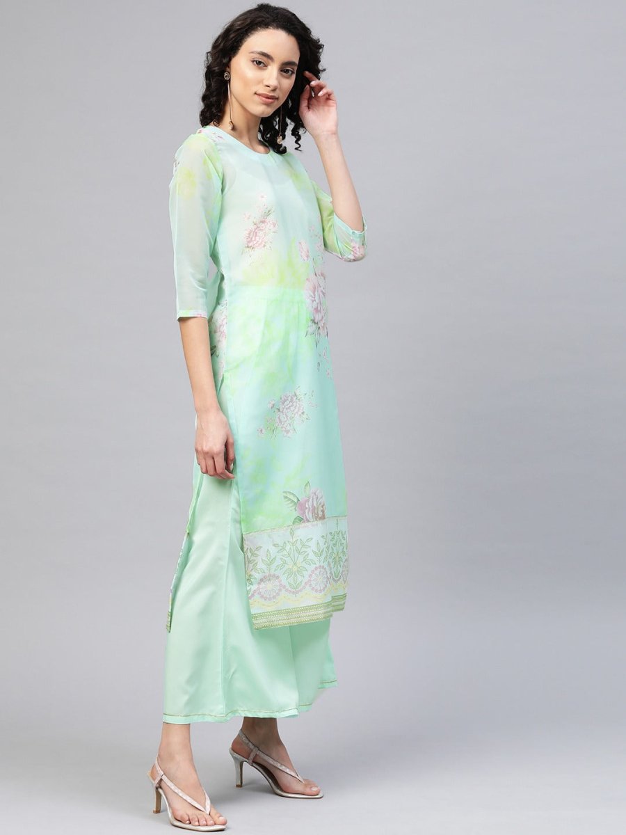 Ahalyaa Women Pastel Floral Summer Kurta