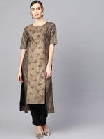 Thumbnail for Ahalyaa Printed High Low Hem Kurta with Trouser