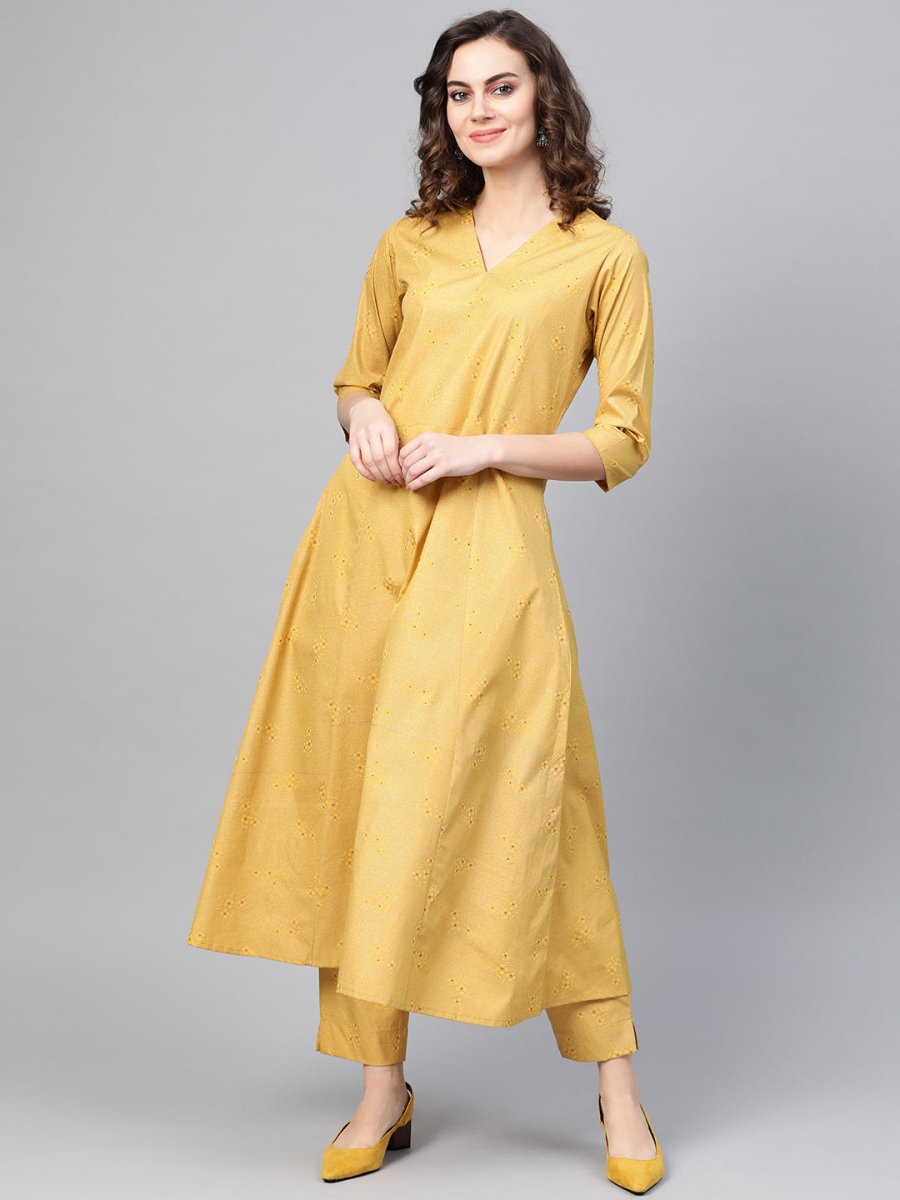 Ahalyaa Women A-Line Crepe Kurta With Pant