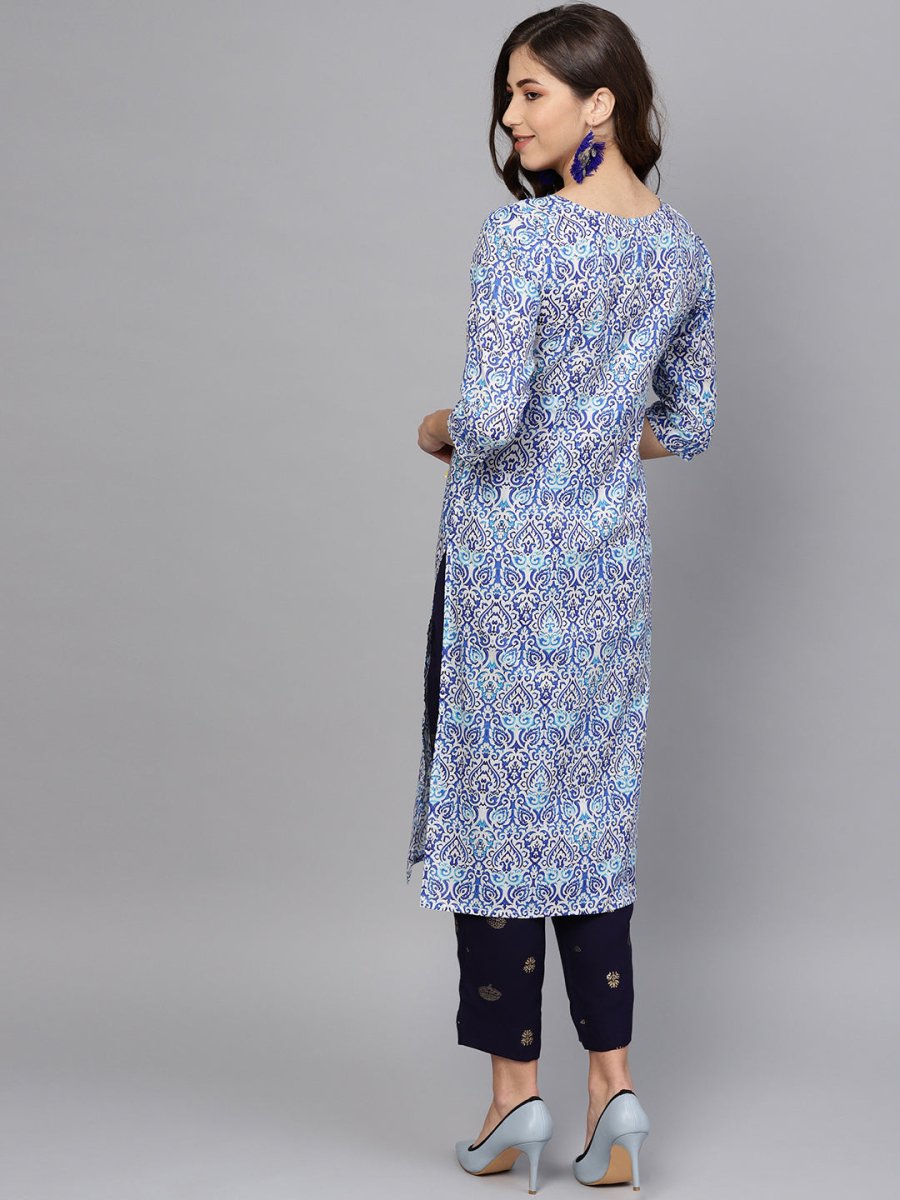Ahalyaa Blue Straight Kurta with Pant
