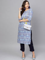 Thumbnail for Ahalyaa Blue Straight Kurta with Pant