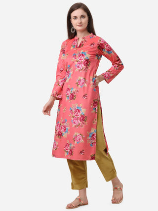 Ahalyaa Red Velvet Kurta With Pant