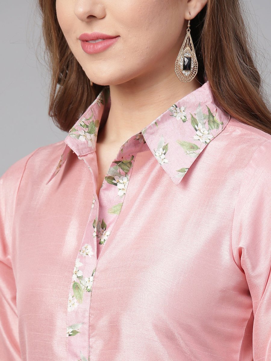 Ahalyaa Digital Print Straight Poly Silk Kurta With Digital Print Pant