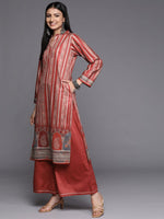 Thumbnail for Ahalyaa Women Maroon Printed Gotta Patti Velvet Kurta with Palazzos & With Dupatta - Distacart
