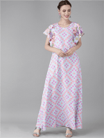 Thumbnail for Ahalyaa Women Printed Long A- Line Kurta