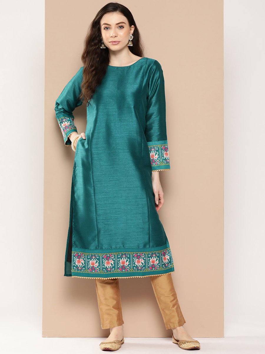 Ahalyaa Women Ethnic Motifs Embroidered Gotta Patti Kurta - Distacart