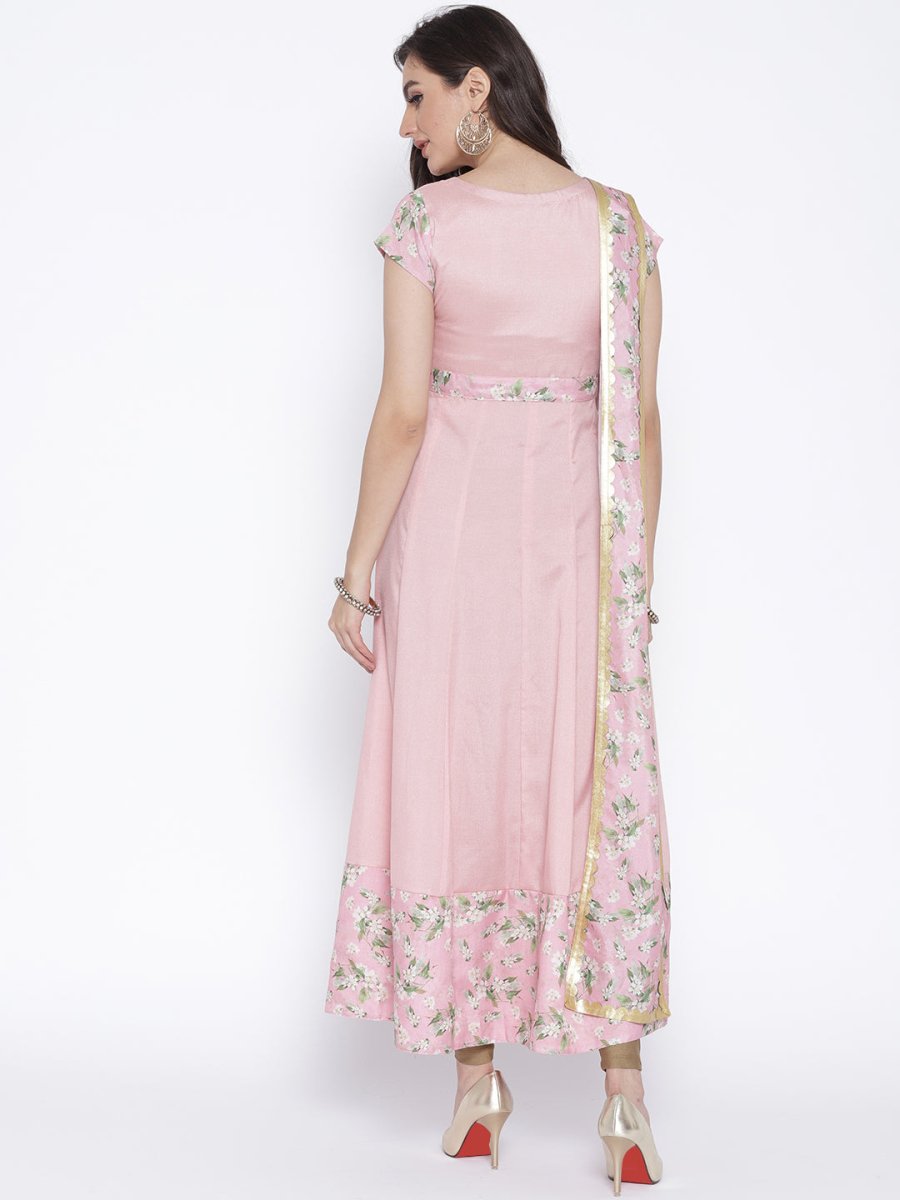 Ahalyaa Women Pink Solid Anarkali Kurta - Distacart
