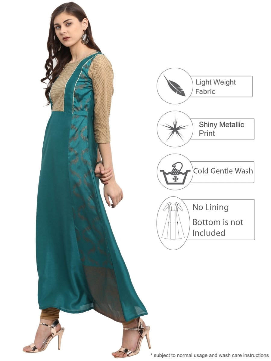 Ahalyaa Partywear Foil Print Kurta