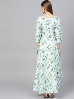 Thumbnail for Ahalyaa Sky Blue Printed Asymmetric Women's Kurta - Distacart