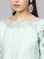 Thumbnail for Ahalyaa Sky Blue Pigment Print Anarkali Kurta