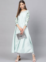 Thumbnail for Ahalyaa Sky Blue Pigment Print Anarkali Kurta