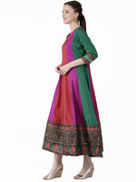 Thumbnail for Ahalyaa Women Multicoloured Colourblocked Panalled Maxi Dress