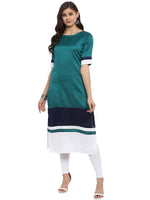 Thumbnail for Ahalyaa Women Multicoloured Colourblocked Straight Kurta