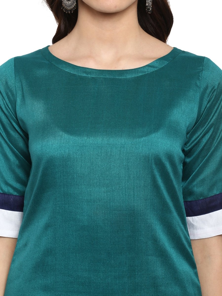 Ahalyaa Women Multicoloured Colourblocked Straight Kurta