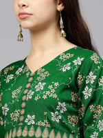 Thumbnail for Ahalyaa Women Rubber Glitter Anarkali & Double layer Poly Silk Kurta