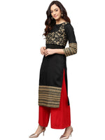 Thumbnail for Ahalyaa Black Printed Beautiful Straight Kurta