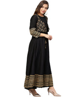 Thumbnail for Ahalyaa Black Printed Anarkali Kurta