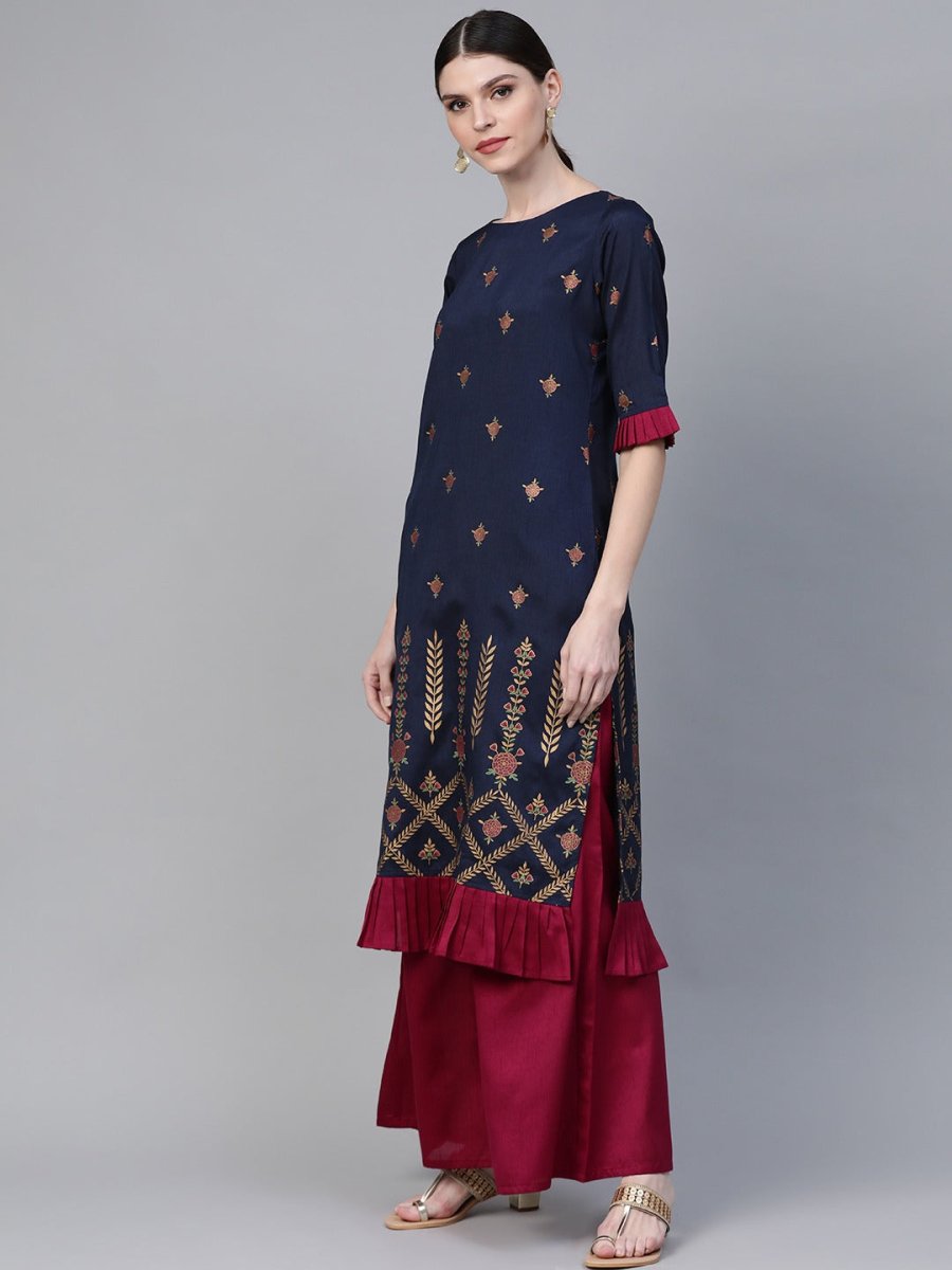 Ahalyaa Printed Kurta With Palazzo