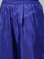 Thumbnail for Ahalyaa Women Blue & Green Solid High Low Kurta with Trousers