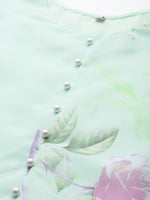 Thumbnail for Ahalyaa Blue & Pink Floral Print Kurta With Palazzo