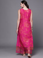 Thumbnail for Ahalyaa Women Pink Floral Printed Gotta Patti Kurta with Palazzos - Distacart