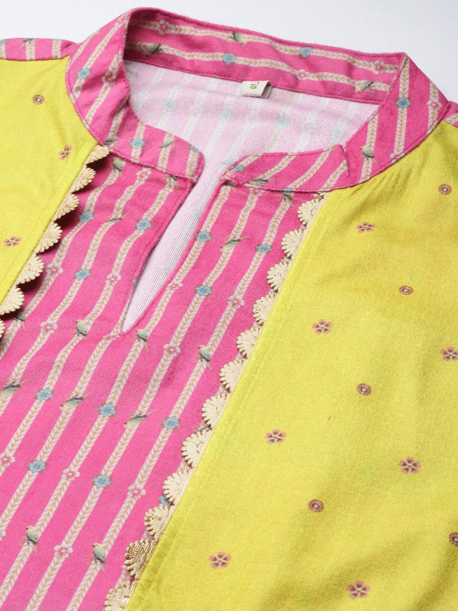 Ahalyaa Women Pink Velvet Kurta with Palazzo - Distacart