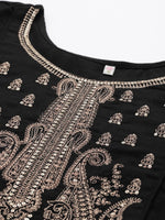 Thumbnail for Ahalyaa Women Black Embroidered Aari Work Pashmina Kurta With Palazzos - Distacart