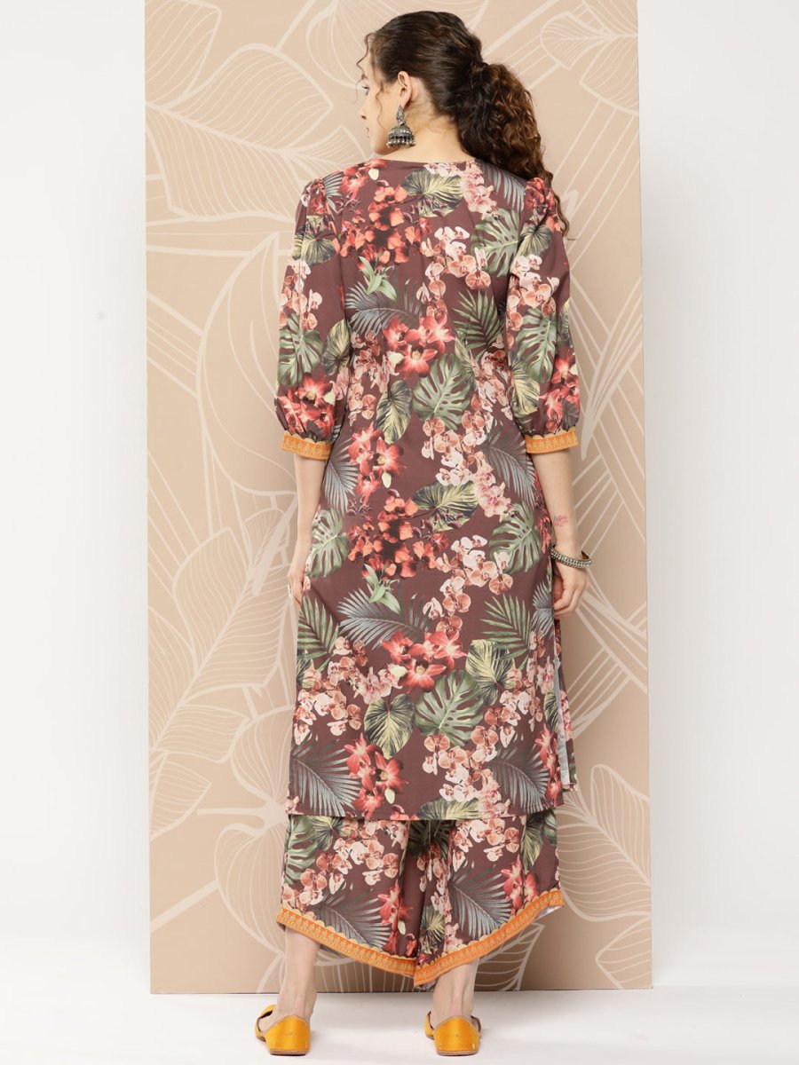 Ahalyaa Women Printed Kurta with Palazzos - Distacart