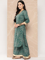 Thumbnail for Ahalyaa Floral Printed Regular Gotta Patti Kurta with Palazzos - Distacart