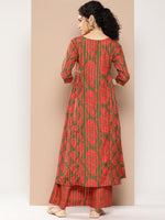 Thumbnail for Ahalyaa Women Floral Printed Panelled Sequinned Kurta with Palazzos - Distacart