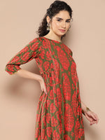 Thumbnail for Ahalyaa Women Floral Printed Panelled Sequinned Kurta with Palazzos - Distacart