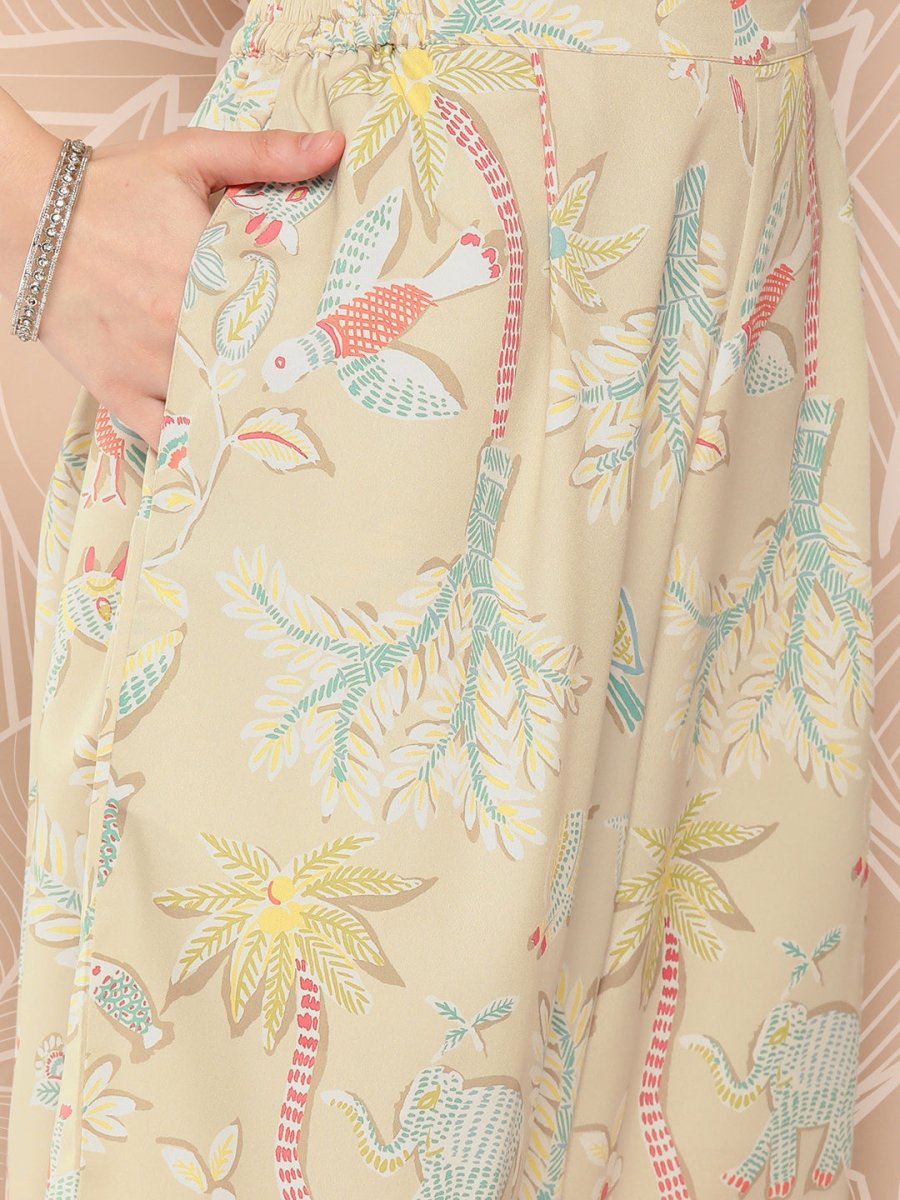 Ahalyaa Floral Printed Regular Kurta with Palazzos - Distacart