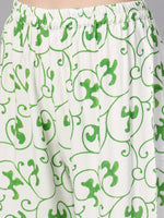 Thumbnail for Ahalyaa Green Round Neck Assymetrical Floral Kurta with Palazzo