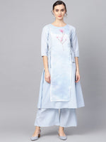 Thumbnail for Ahalyaa Printed A Line kurta with Palazzo for Women
