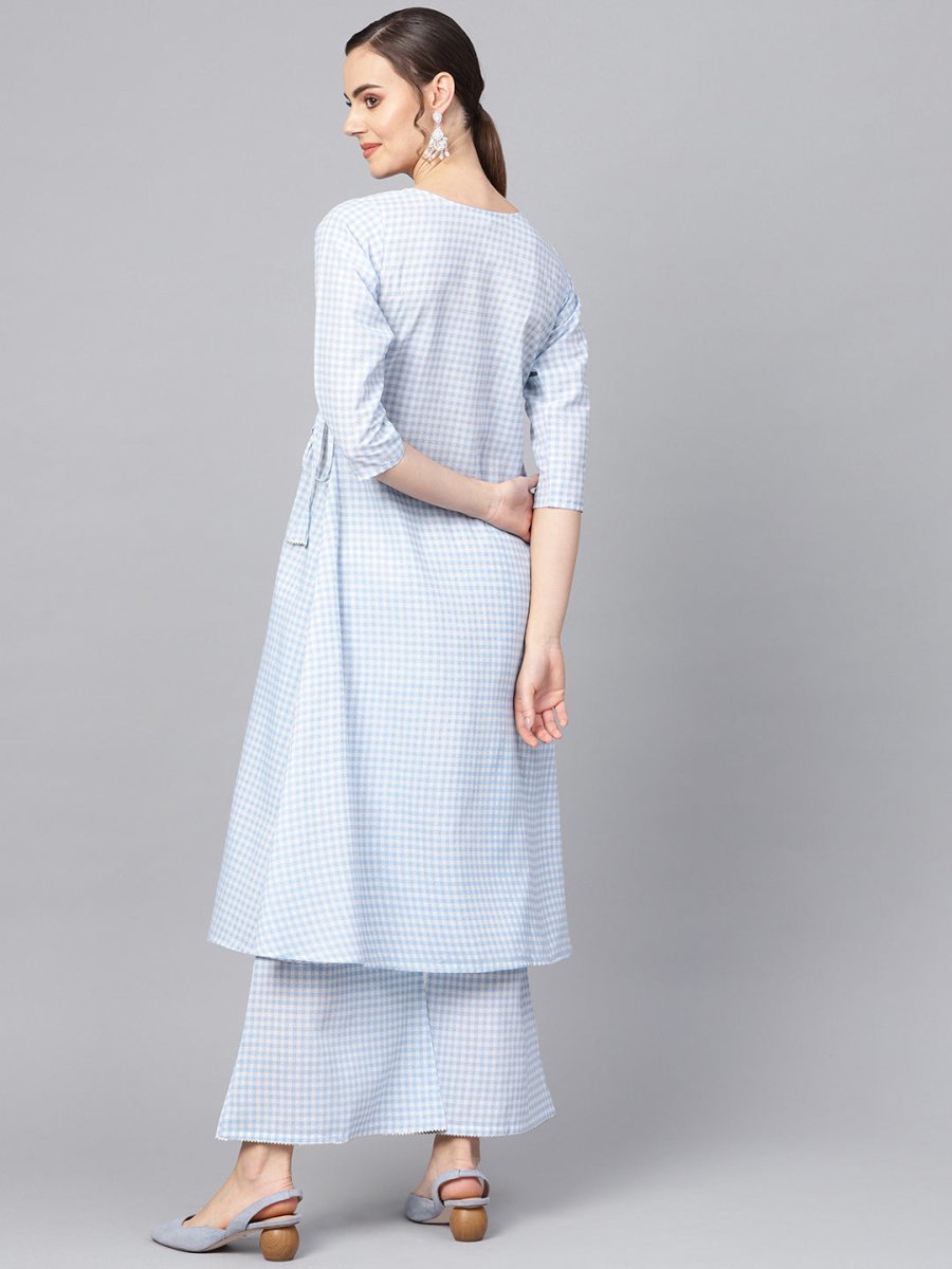 Ahalyaa Printed A Line kurta with Palazzo for Women