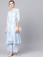 Thumbnail for Ahalyaa Printed A Line kurta with Palazzo for Women