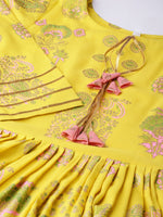 Thumbnail for Ahalyaa Yellow Frock Suit with Plazzo