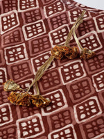 Thumbnail for Ahalyaa Women Maroon & Off-White Printed A-Line Kurta with Palazzos