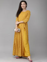 Thumbnail for Ahalyaa Mustard Kurta with Palazzo Set