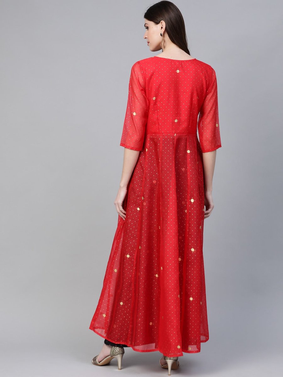 Ahalyaa Bandhani Print Anarkali Kurta with Palazzo