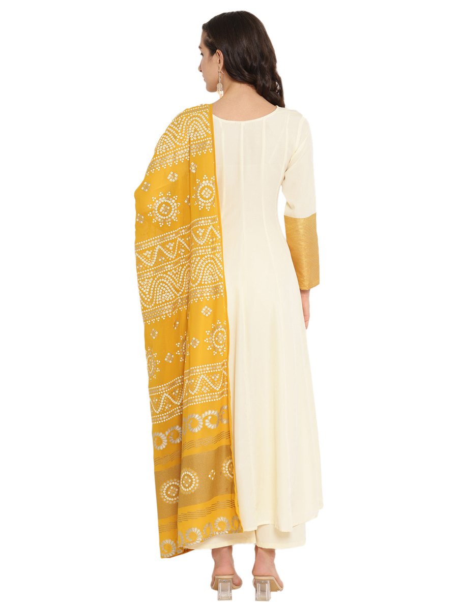 Ahalyaa Solid Anarkali Kurta With Dupatta Set
