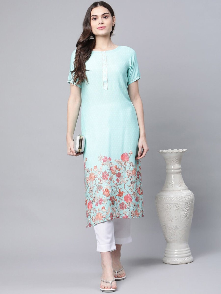 Ahalyaa Women Floral Printed Gotta Patti Kurta - Distacart