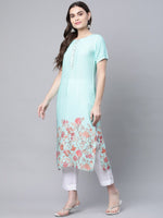Thumbnail for Ahalyaa Women Floral Printed Gotta Patti Kurta - Distacart