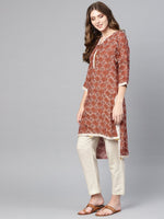 Thumbnail for Ahalyaa Brown Printed Straight kurta